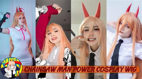 Chainsaw Man Power Long Straight Orange Cosplay Wig Youtube