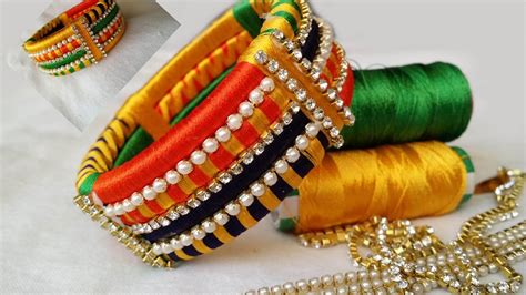 How To Make Designer Silk Thread Bangle Kada At Home DIY YouTube