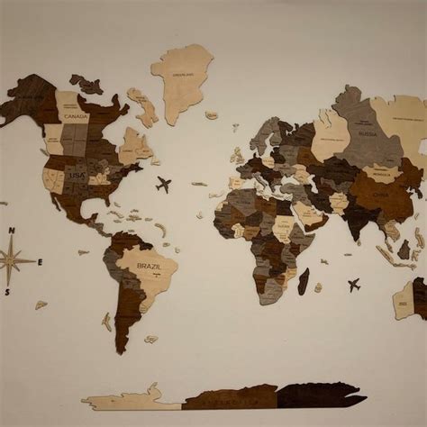 World Map Wall Art Home Decor Wood Wall Map Large Travel - Etsy | World map wall art, Wood world ...