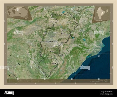 Chhattisgarh State Of India High Resolution Satellite Map Locations