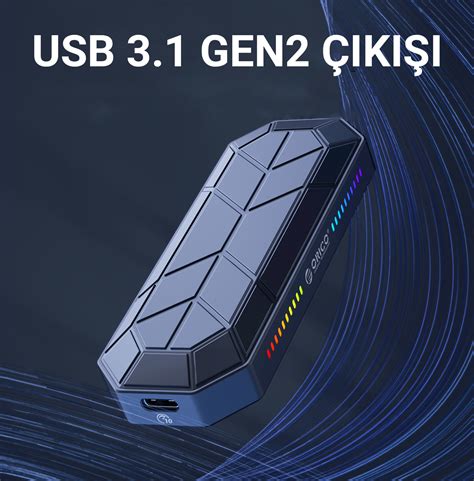 Orico Usb Gen Gbps Uasp M Nvme Ssd Rgb Renkli Disk Kutusu Al Minyum