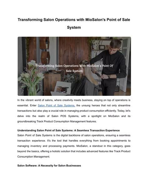 PPT MioSalon Transforming Salon Operations With MioSalon S Point Of