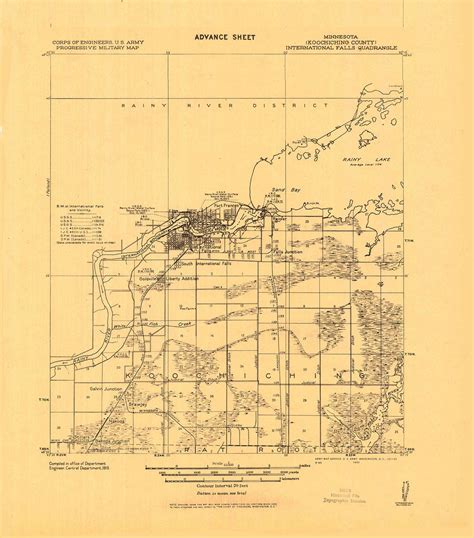 International Falls Minnesota 1943 Topographic Map Print – Minnesota History Shop