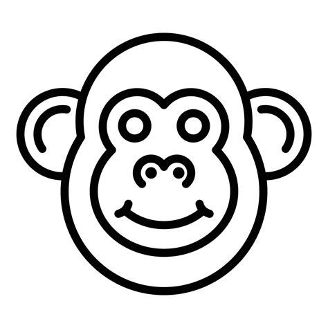 Face gibbon icon, outline style 15603111 Vector Art at Vecteezy