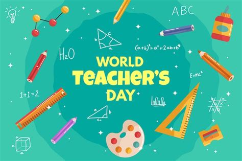 Free Vector Flat Background For World Teacher S Day Celebration