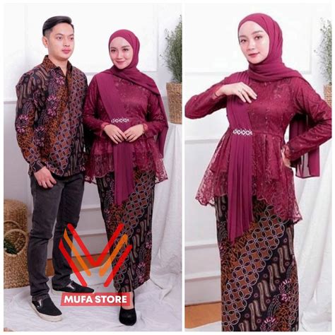 Jual Batik Couple Kebaya Modern Kebaya Tunangan Lamaran Baju Wisuda