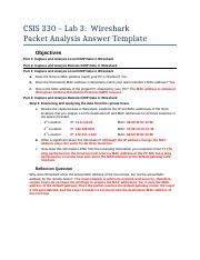 Lab Answers Docx Csis Lab Wireshark Packet Analysis Answer