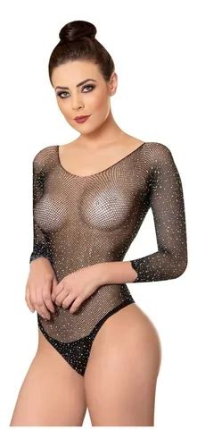 Lingerie Sexy Body Strass Arrast O Sensual Manga Sedutora Mercadolivre