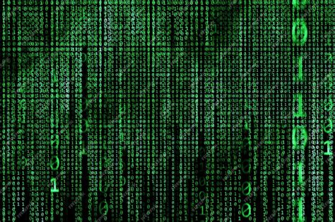 Premium Photo Hacker Concept Computer Binary Codes Green Text On