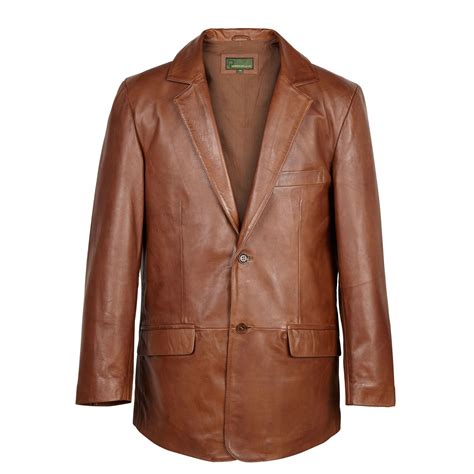 728 Mens Chestnut Leather Blazer Hidepark Leather Leather Jacket