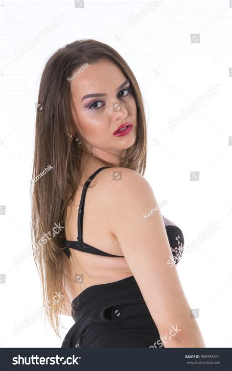 Portrait Passionate Sexy Girl Black Lingerie Foto De Stock 356555321 Shutterstock