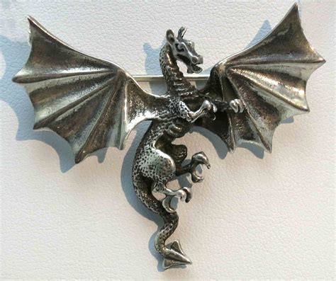 Pewter Dragon Brooch Lot 1051786 Allbids