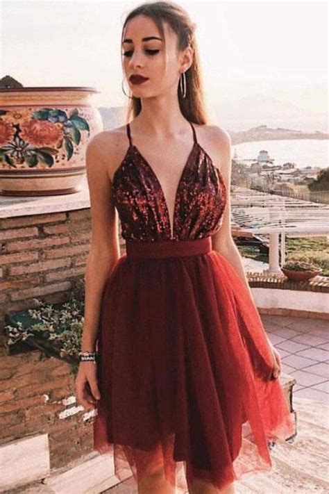 Buy Cute Spaghetti Straps Mude Pink V Neck Lace Appliques Homecoming Dresses With Tulle H1051