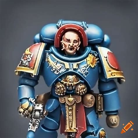 Warhammer K Miniature Of A Primaris Space Marine Captain On Craiyon