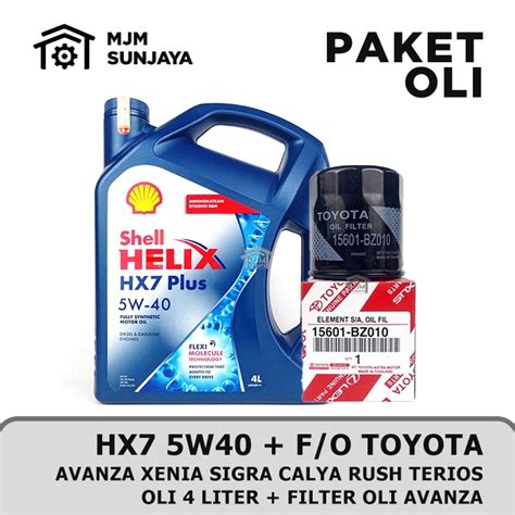 Jual PAKET Ganti Oli Mesin Shell Helix HX7 SAE 5W 40 4 Liter TOYOTA