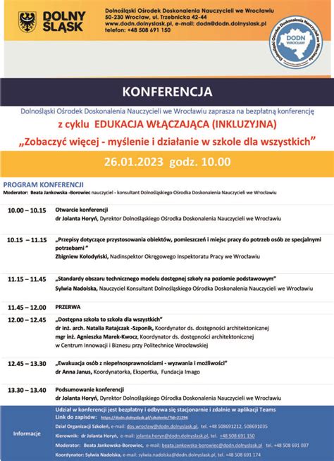 Konferencja Z Cyklu Edukacja W Czaj Ca Zobaczy Wi Cej My Lenie I