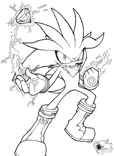 Dark Super Silver The Hedgehog Coloring Pages Coloring Pages