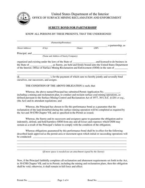 Surety Bond For Partnership Fill Out Sign Online And Download Pdf Templateroller