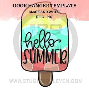 Template Hello Summer Popsicle Door Hanger Template Summer Door