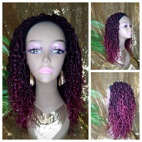 Headband Wig Braided Wigs For Black Women Goddess Curl Faux Locs