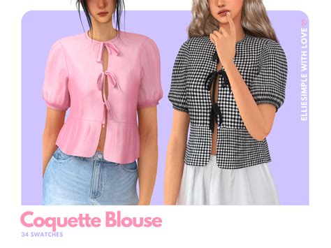 Elliesimple Coquette Blouse The Sims 4 Create A Sim Curseforge