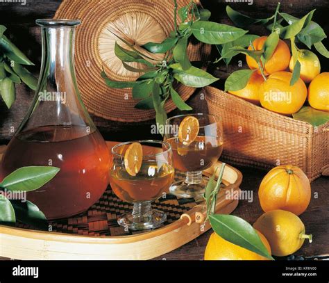 Liqueurs Wine Orange Stock Photo Alamy