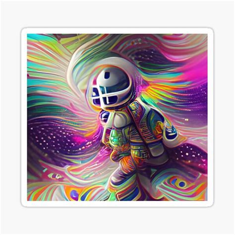 "Psychedelic Astronaut" Sticker by Mihadom | Redbubble