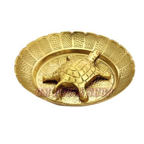 Brass Tortoise With Plate For Good Luck Feng Shui Buy Online