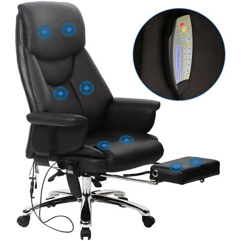 Massage Office Chair Ergonomic Desk Chair Recline Computer Chair with Lumbar Support Headrest ...