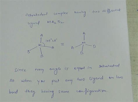 Why Is Geometrical Isomerism Not Possible In Tetrahedral Complexes