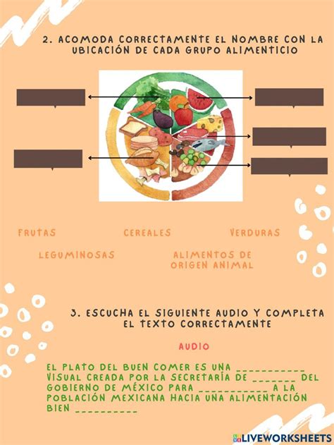 Plato Del Buen Comer Interactive Activity Live Worksheets