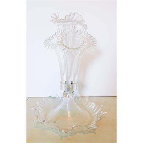 Victorian Clear Ruffled Glass Epergne Chairish