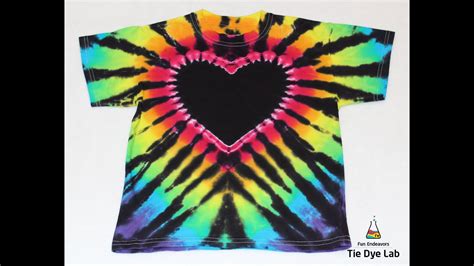 Tie Dye Designs Making A Black Heart And Rainbow Tie Dye Shirt With Black Accents Youtube