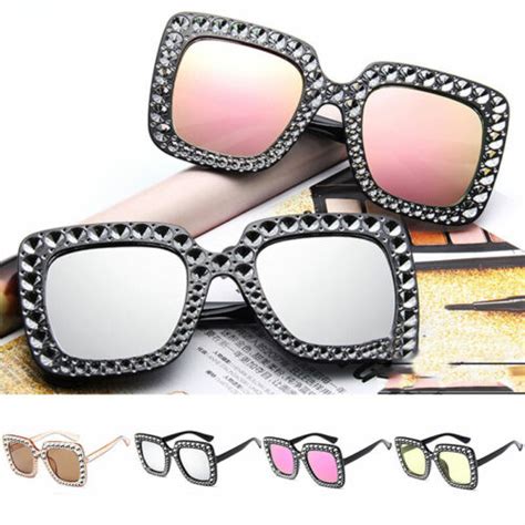 Übergröße Bling Strass Sonnenbrille Damen Mode Cat Eye Partei Geschenk