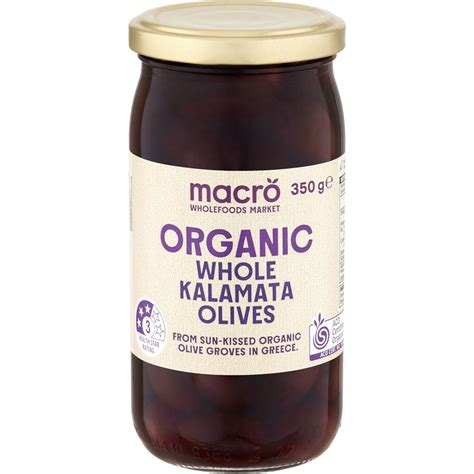 Macro Organic Olives Whole Greek Kalamata G Woolworths