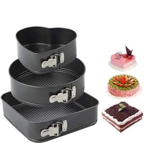 Black Carbon Steel Cake Mould Non Stick 3 Pcs Set At Best Price In