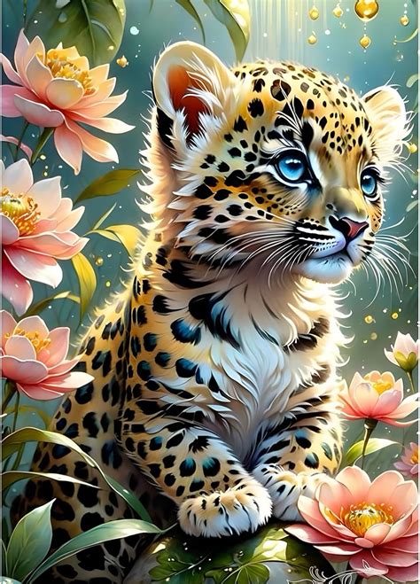 DPHERO DIY Tiger Diamond Painting Kits For Adults 5D Flowers Diamond