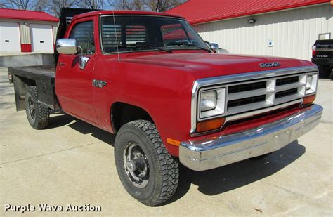 1990 Dodge Ram 350 Flatbed Pickup Truck In Jefferson City Mo Item Db9755 Sold Purple Wave