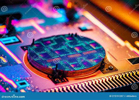 Development Of Science And Technology Wafer Semiconductor Manufacturing Stock Image Image Of