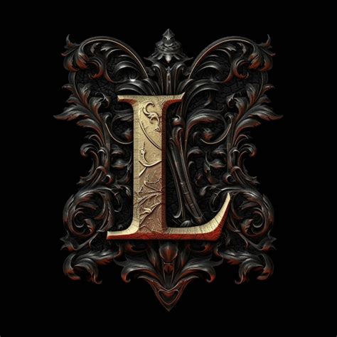 Premium Ai Image A Close Up Of A Fancy Letter L With A Black