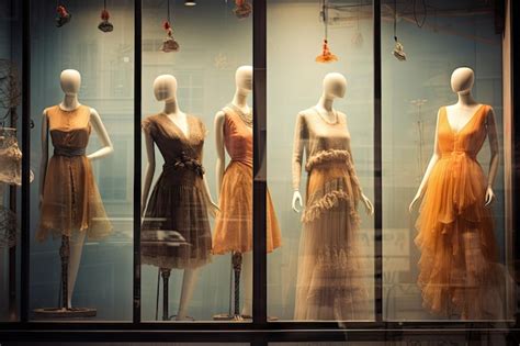 Premium Ai Image Store Display With Clothed Mannequins