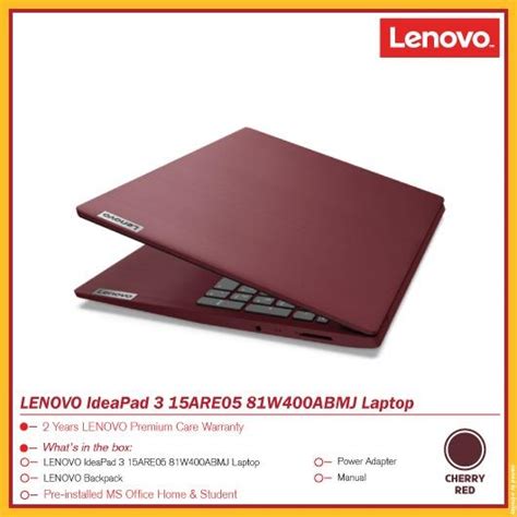 LENOVO IdeaPad 3 15ARE05 81W400ABMJ Laptop CHERRY RED Computers