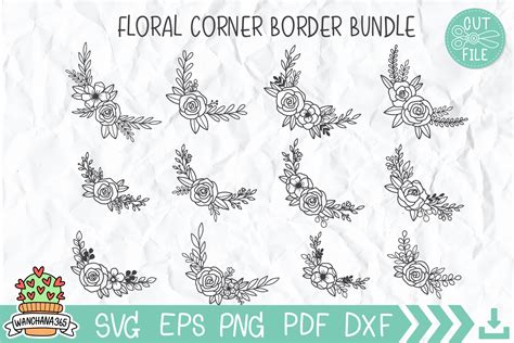 Flower Border Svg Floral Corner Svg Graphic By Wanchana365 · Creative