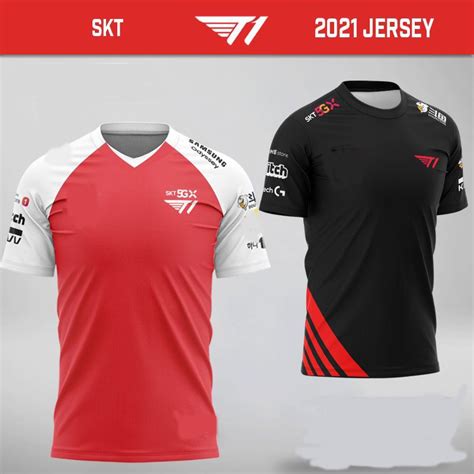 Skt T1 2021 Jersey Short Sleeve Sktelecom T1 Team Uniform 2021 Lck Lol