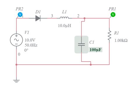 Half Wave With Filter Multisim Live