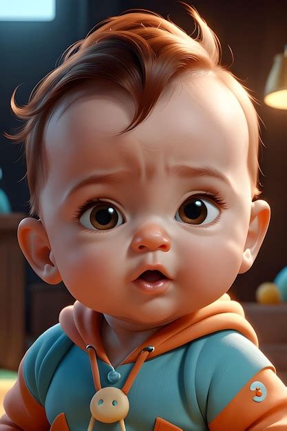 Premium AI Image 3d Rendering Of A Cute Baby Boy Loving Personality