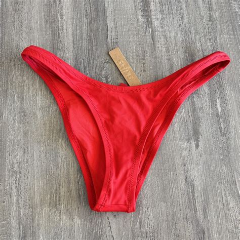 New Skims Swim Cheeky Tanga Bikini Bottoms In Ruby Depop