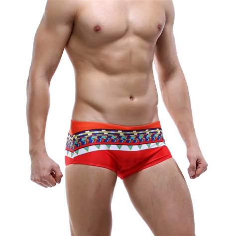 New Brand Seobean Men Sexy Low Rise Swimwear Trunk Boxer Swimsuit