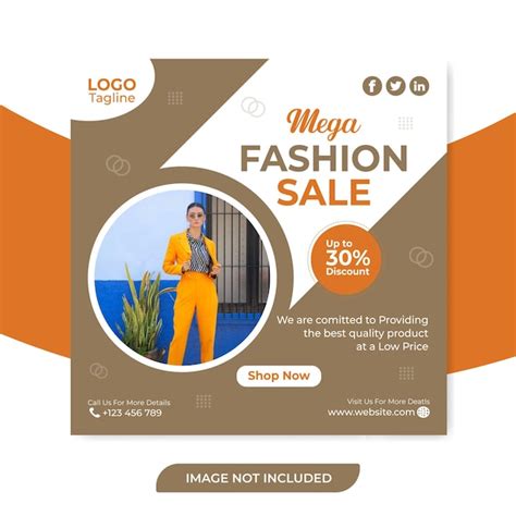 Premium Vector Mega Fashion Sale Social Media Post Template