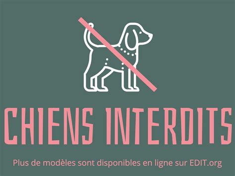 Modèles de panneaux Chiens Interdits No Dogs Allowed